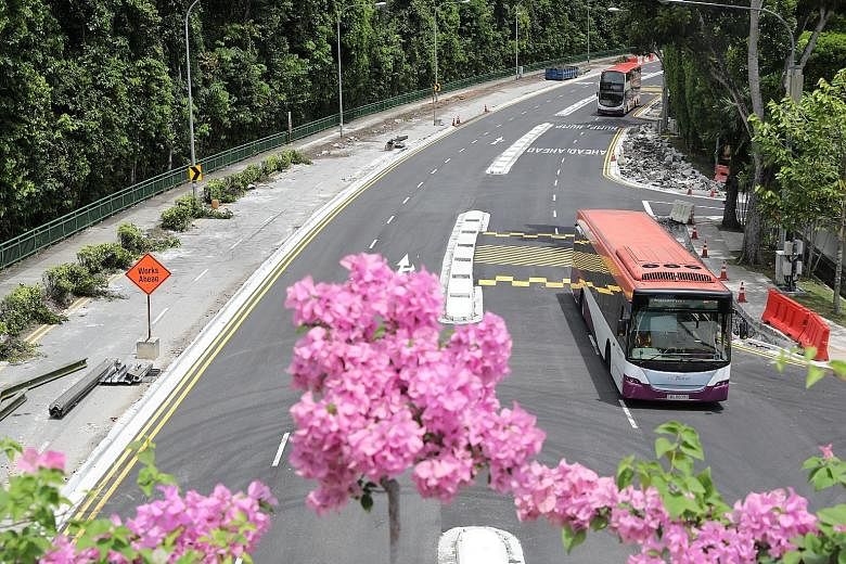 An artist's impression of the downgraded Lornie Road and park connector. The downgraded road - with less than half its former capacity - will not impact traffic flow. Also, as part of the downgrading, the Land Transport Authority said that it had bui
