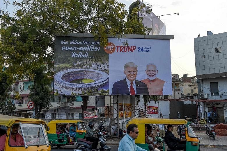 Indian Prime Minister Narendra Modi has arranged an extravagant motorcade and rally in a new stadium in his home state Gujarat for US President Donald Trump, who is making his first visit to India next Monday. PHOTO: AGENCE FRANCE-PRESSE