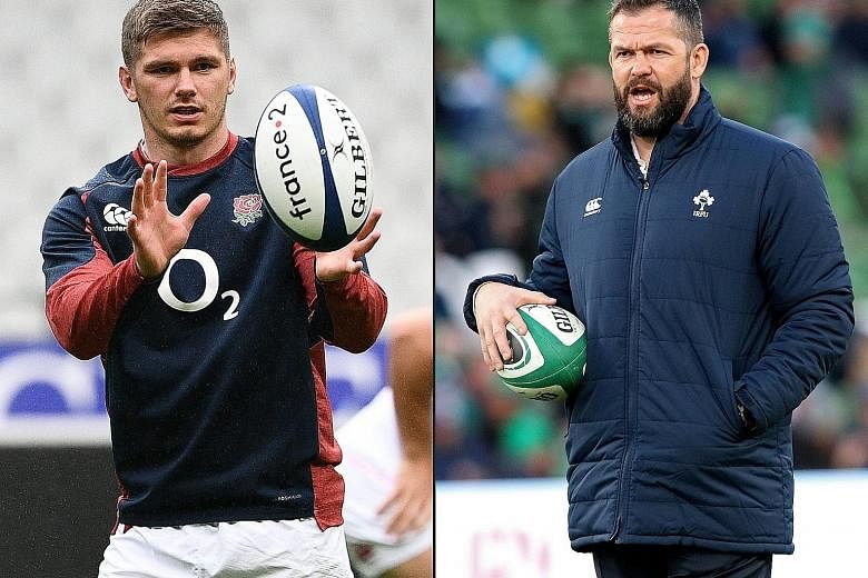 Victory for England centre Owen Farrell's team today at home will end both the Triple Crown and Grand Slam hopes of Ireland, whose head coach is his father Andy. PHOTOS: AGENCE FRANCE-PRESS