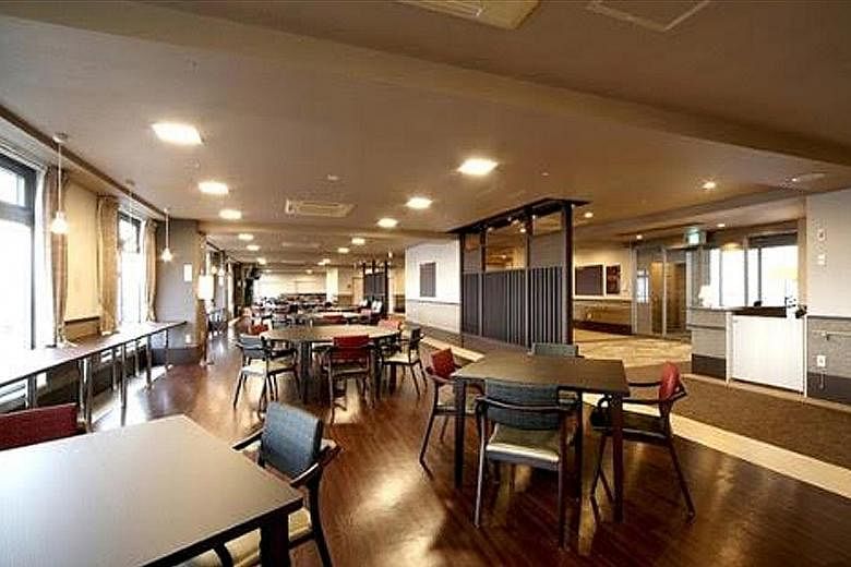 The dining area at the aged-care home in Nara, in the Osaka Metropolitan Region, acquired by Singapore Press Holdings. The other properties are three assets in Hokkaido and one in Tokyo.