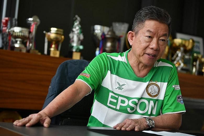 Geylang chairman Thomas Gay, 65, has set the club targets of finishing in the top five in the SPL and qualifying for AFC competitions. ST PHOTO: LIM YAOHUI