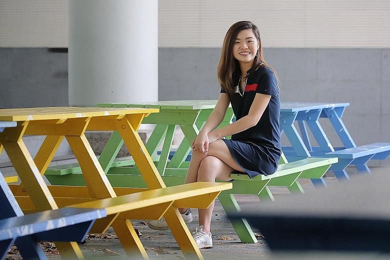 Singapore Management University undergraduate Sammie Lim Yi Xuan is packing her varsity years with not only a double degree in economics and business management, but also several co-curricular activities, overseas exchanges and internships. ST PHOTO: