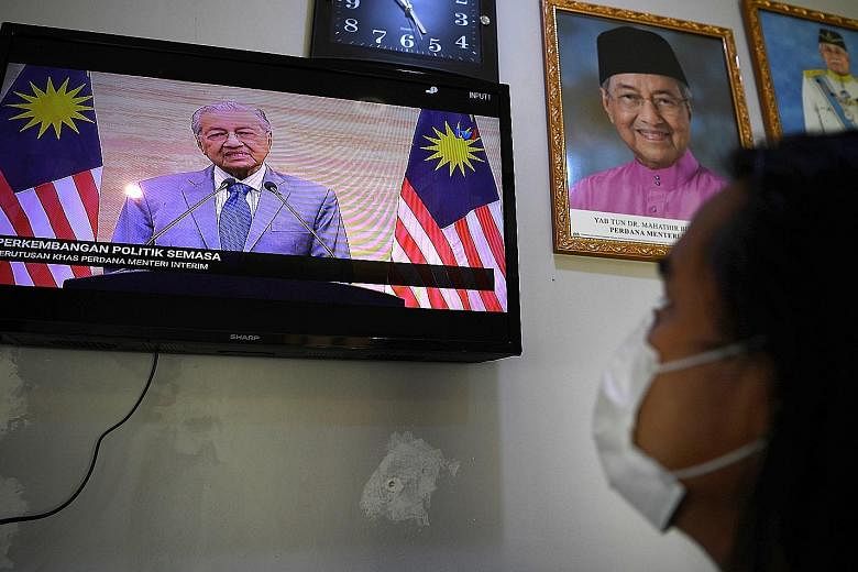 A live television broadcast of interim Prime Minister Mahathir Mohamad's special address to the nation yesterday. In his speech, he apologised to Malaysians twice for the ongoing political turmoil in the country.