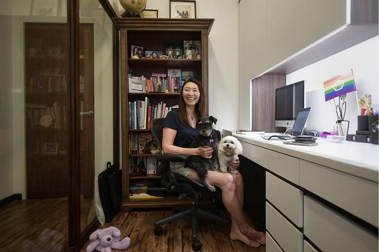 Ms Lyn Lee, the chief diversity and inclusion officer at Royal Dutch Shell, works at least two to three days a week from home, where she also gets to enjoy the company of her dogs. 