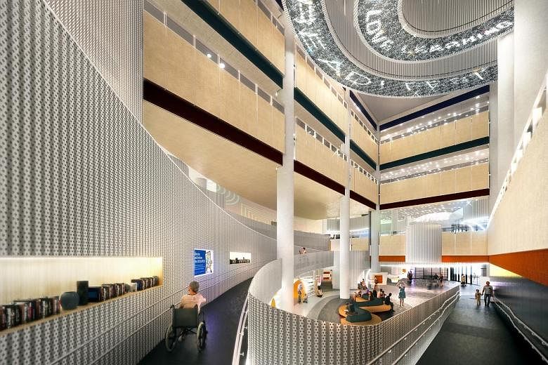 An artist's impression of the Punggol Regional Library, which will open late next year. It will offer users with disabilities and children with special needs customised services and calming zones.