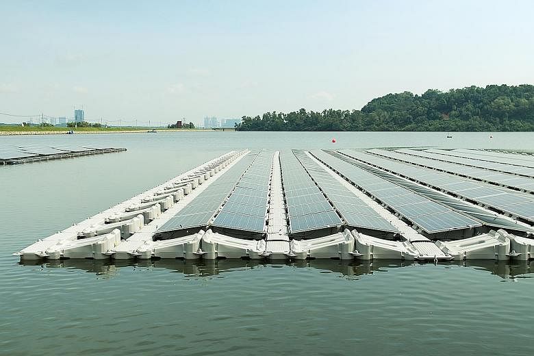 When the floating solar photovoltaic system at Tengeh Reservoir is ready, Marina Barrage and the PUB's water treatment plants - Choa Chu Kang, Bedok, Chestnut, Lower Seletar and Woodleigh - can be fully powered by renewable energy.