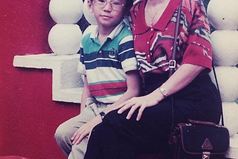 Mr Choy and his mother in his younger days. They both went through a tough period together when they had to stay with relatives and friends after running away from his abusive father. Mr Choy is grateful for the help received growing up, and wants to