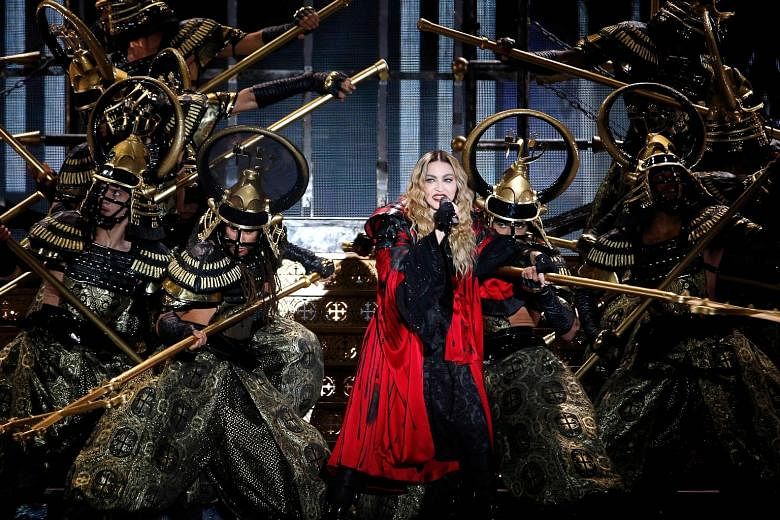 Pop star Madonna (right) has called off two concerts in Paris, France, while fellow singer Miley Cyrus (below right) has cancelled a trip to Melbourne, Australia, where she was to perform at a bush-fire relief concert tomorrow.
