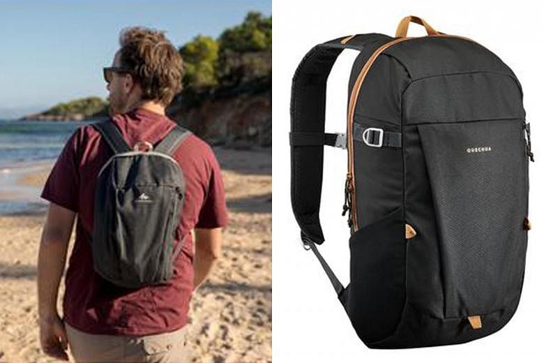 Decathlon's house brand Quechua sells a 10-litre hiking backpack (far left) which retails for just $4. The brand also makes a 20-litre version (left) that retails for $10.