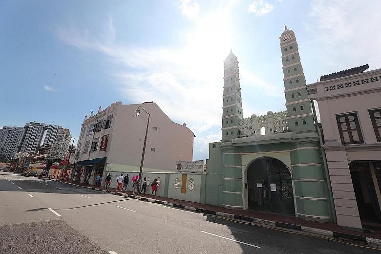 Masjid Jamae (Chulia) is one of the 10 affected mosques. The confirmed cases had visited the mosques at various periods of time from March 3 to 11. ST PHOTO: TIMOTHY DAVID