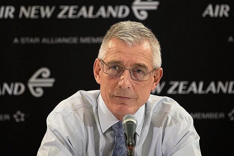 Air New Zealand (left) has been offered a NZ$900 million (S$756 million) lifeline by the New Zealand government, which airline chief executive Greg Foran (above) said would put the carrier "in a very good position over the next several months".