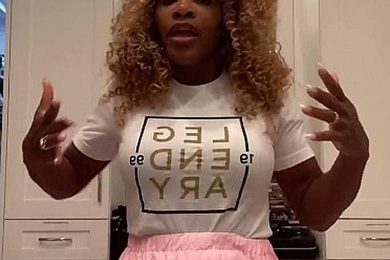 Tennis star Serena Williams on TikTok talking about how the coronavirus pandemic has affected her daily life. PHOTO: TIKTOK ACCOUNT OF SERENA WILLIAMS