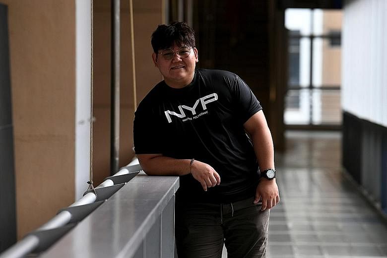 Mr Lim Ming Xi, 26, will start his full-time diploma course in hospitality and tourism management next month. He said that his work experience in the food and beverage industry made him certain of his interest in the industry. ST PHOTO: KHALID BABA