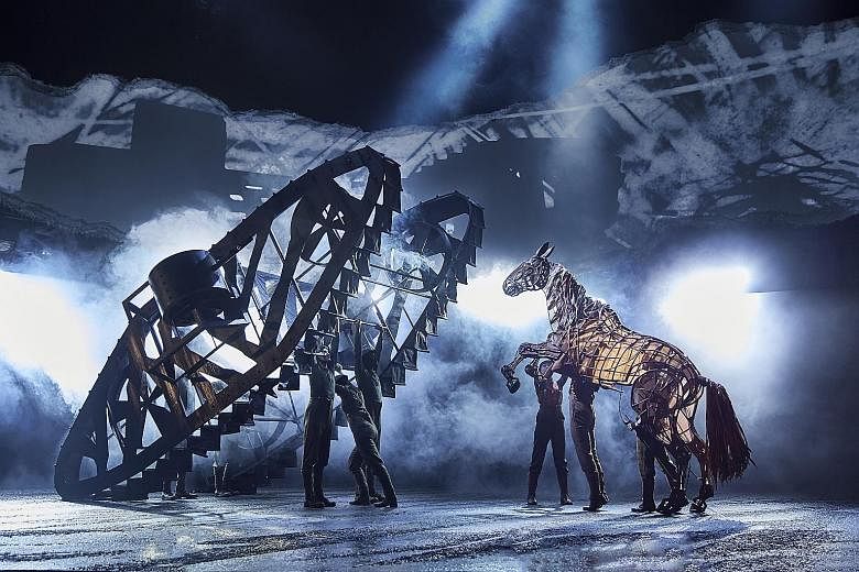 The West End hit, War Horse (left), was to have been staged at the Esplanade from April 24 to May 10.