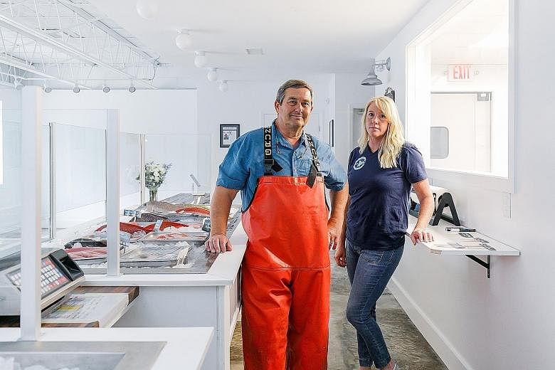 Mr Mark Marhefka and his wife Kerry had opened a processing plant for their seafood business in South Carolina mere days before the state's restaurants closed.