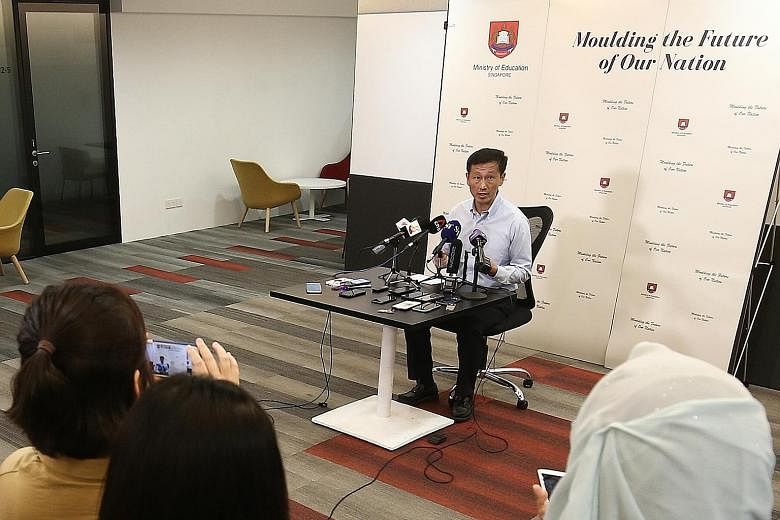 Education Minister Ong Ye Kung said during a briefing with reporters yesterday that schools will also stagger dismissal times to reduce congestion on public transport and school buses.