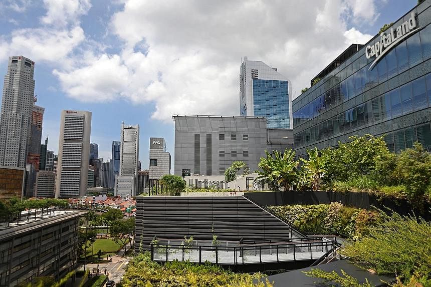 Social enterprise Edible Garden City’s farming plots include one at Funan Mall (above), which grows produce such as dragonfruit. It also manages edible gardens for its clients, such as IT company Dimension Data’s plot at the Aperia Office Tower. 