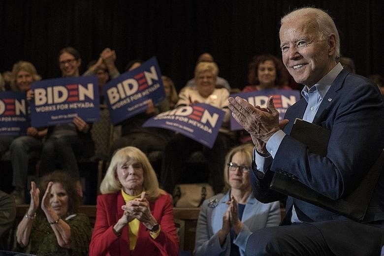 Now that he has the attention of the senior voters, former US vice-president Joe Biden will have to focus on wooing the younger generation. PHOTO: NYTIMES
