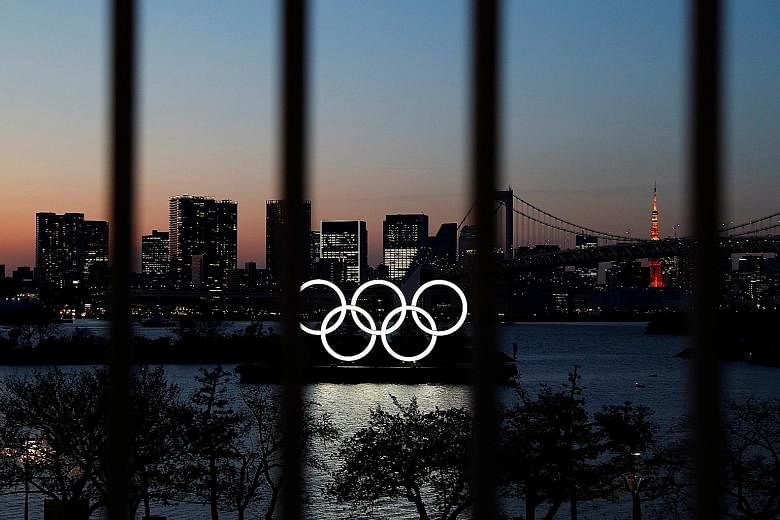 The Olympic rings at the waterfront area of Odaiba Marine Park, Tokyo, last week. The Games are likely to open on July 23 next year, say sources.