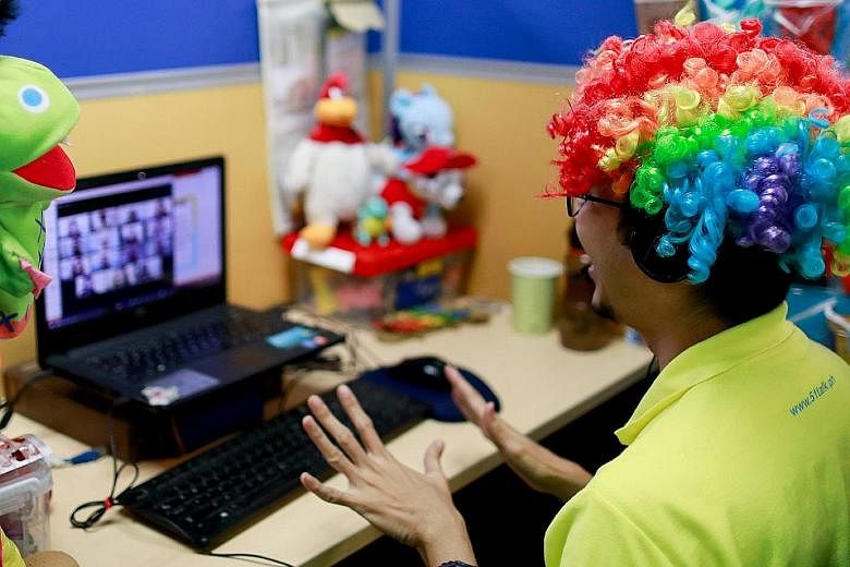 A tutor interacting with students through a virtual lesson in Pasig City, Metro Manila, earlier this month. Quarantine measures around the world have made people more reliant on the Internet.