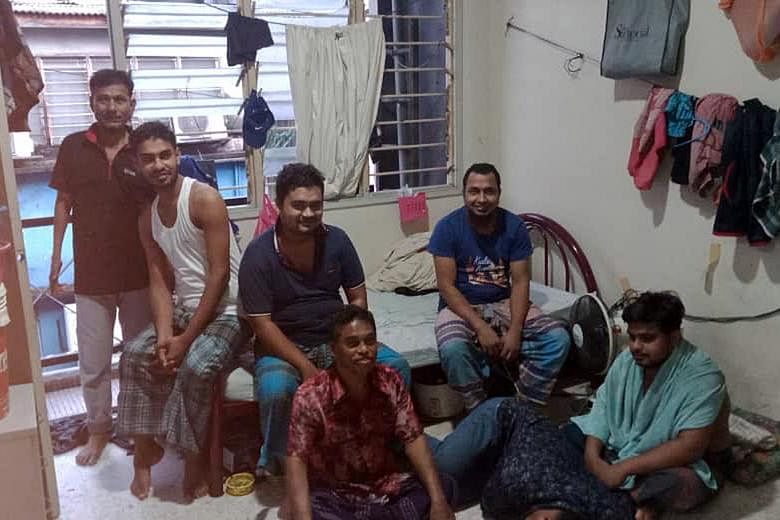 Social distancing is a challenge for these Bangladeshi migrant workers, cooped up in their shared living quarters in Petaling Jaya, Selangor, due to the movement control order.