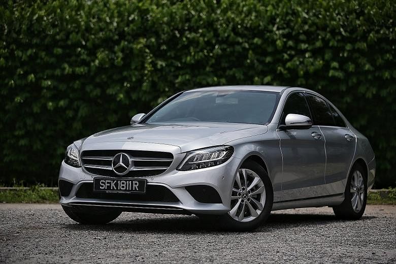 The Mercedes-Benz C160 has a fully digital instrument display, an infotainment tablet with Apple CarPlay and Android Auto as well as a reverse camera, a 64-colour ambient lighting system, a motorised boot lid with lock function and Active Parking Ass