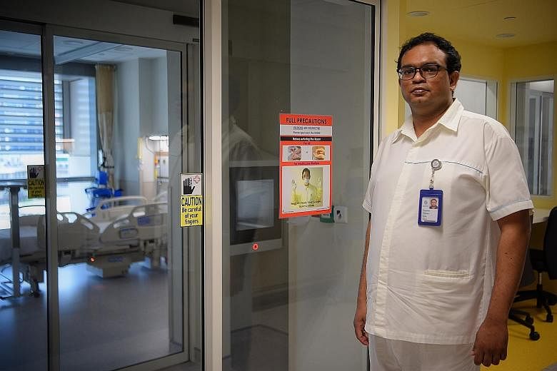 National Centre for Infectious Diseases senior staff nurse K. Renganathan's work includes caring for patients, planning their discharge and providing them with health education on things such as hand washing and personal hygiene.