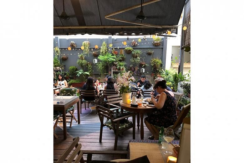 The outdoor area at French restaurant Summer Hill, located in Sunset Way, has been popular with those working from home. 