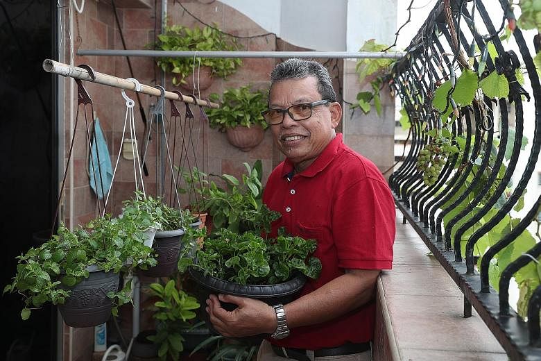 Mr Asari Rafie has become so adept at gardening that he is almost self-sufficient, needing to buy only a little extra produce from the markets. He says his gardening has taught him the value of food.