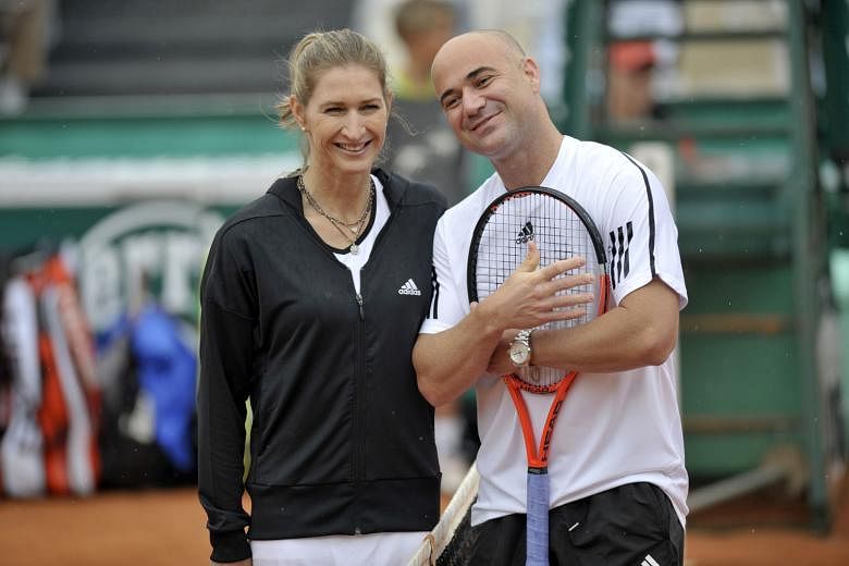 Above: Tennis legends and husband and wife, Andre Agassi and Steffi Graf share 30 Grand Slam titles between them.