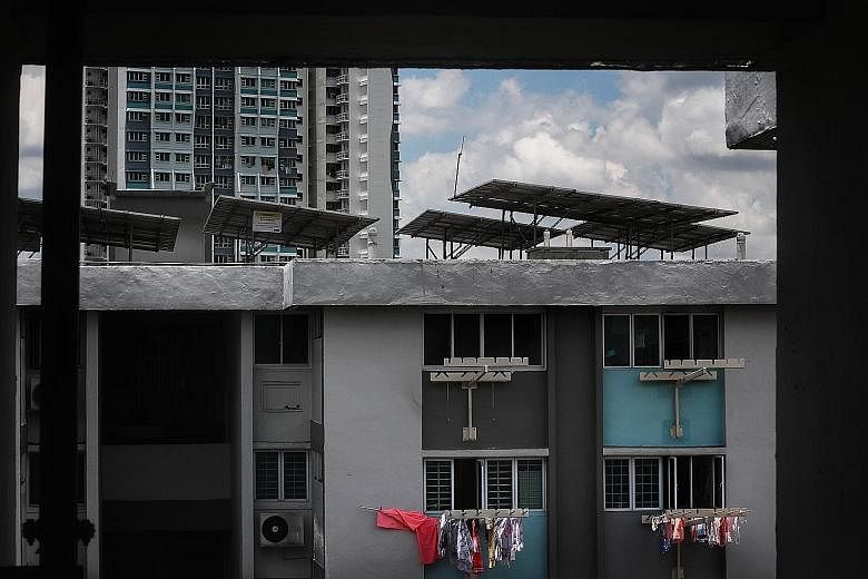 Solar panels on the rooftops of Housing Board blocks in Ang Mo Kio, Singapore. One of the sunniest cities in the world, solar energy is its most viable renewable energy option, Singapore's electricity regulator told Reuters.