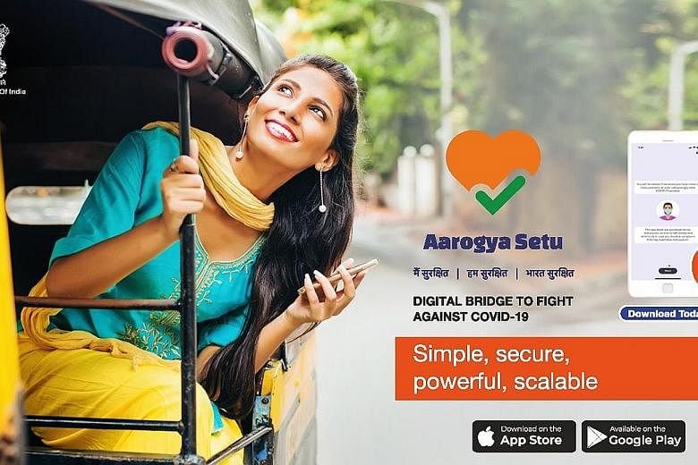 An advertisement for the Aarogya Setu contact tracing app launched by the Indian central government on April 2. PHOTO: AAROGYA SETU/TWITTER