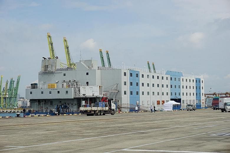 Foreign workers will go through health checks before boarding the floating accommodation facilities, which are being prepared to ensure living conditions aboard are conducive and essential needs are taken care of.
