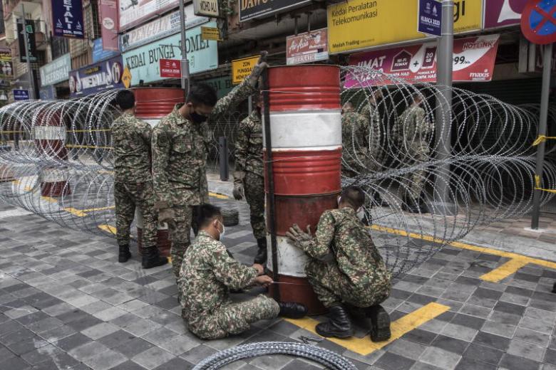 Coronavirus Malaysia S Popular Shopping Streets Jalan Masjid India Under Total Lockdown The Straits Times