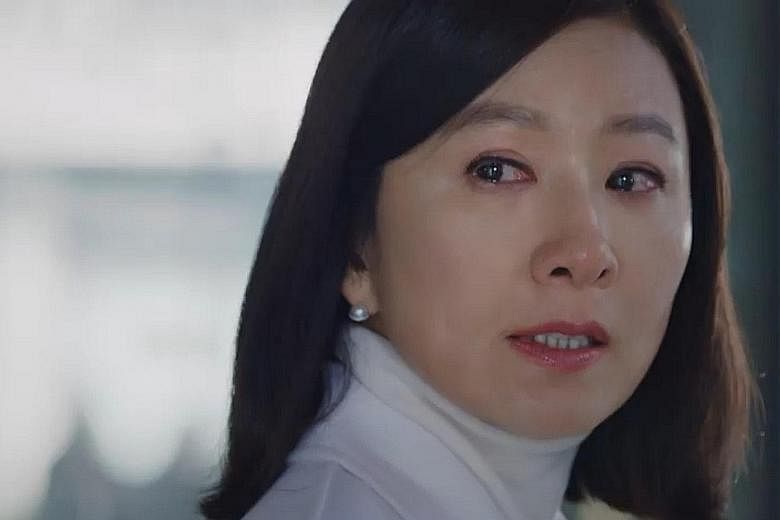 In Nobody Knows, Kim Seo-hyung (above) plays a detective out to solve a serial murder case, while in The World Of The Married, Kim Hee-ae (left) plays a doctor whose perfect life falls apart when she discovers that her husband is cheating on her.