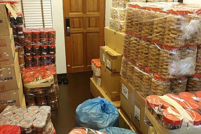 Ms Roselin Khatoon's three-room Housing Board flat is filled with goods that she had ordered to sell at the Ramadan bazaar in Geylang Serai, which has since been cancelled. Now she will be selling these on online bazaar platform B. Halal instead.