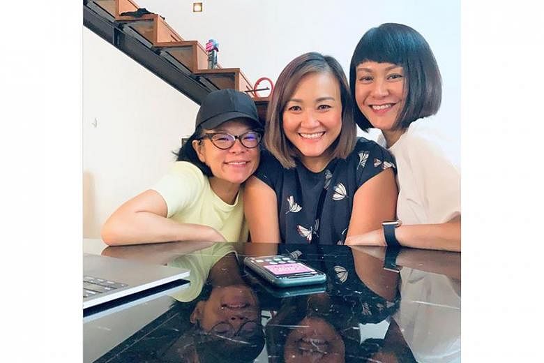 Theatre practitioners (from left) Pam Oei, Petrina Kow and Janice Koh founded Pasar Glamour Art Aid to raise funds for struggling freelancers in the performing arts. 