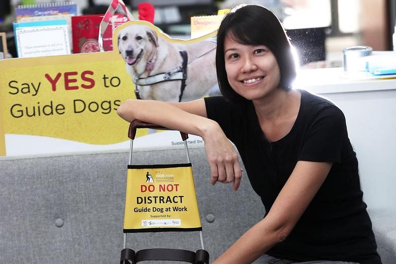 Ms Christina Teng relocated her family to Melbourne, Australia, to undergo training for two years to be a Guide Dog Mobility Instructor. During training, she learnt how to use a white cane, among other skills.