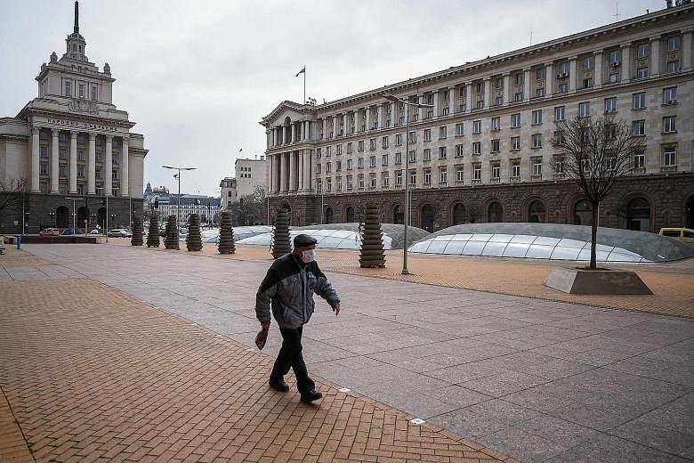 A largely deserted public area in Sofia, Bulgaria, in March. Unlike some governments in Europe's western region that were not as well prepared for the coronavirus pandemic as they had thought they were, countries in the central and eastern regions of