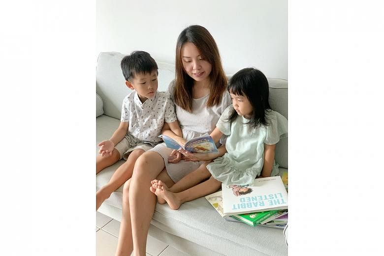 Positive parenting coach Jacinth Liew (above), with her kids Daryl and Charlotte.