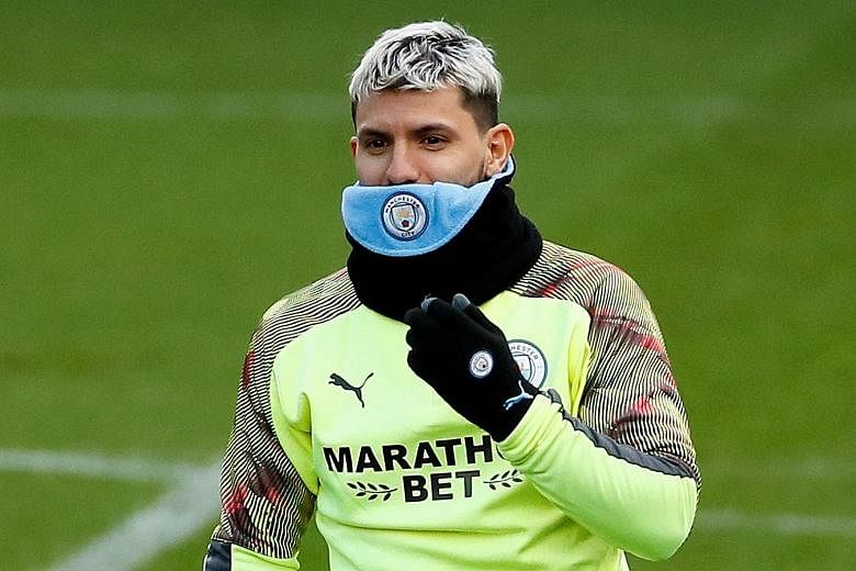 Manchester City striker Sergio Aguero is among several players who have voiced their reservations about returning to football while the Covid crisis is still raging. PHOTO: REUTERS
