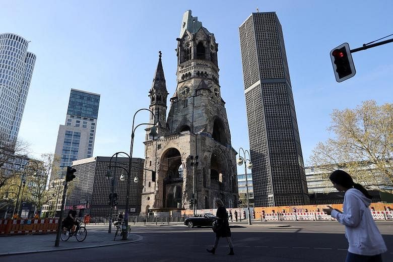 The ruins of Kaiser Wilhelm Memorial Church, destroyed in the Battle of Berlin in World War II, stand today as a reminder of the war's horrors. Europe today marks the 75th anniversary of the surrender of Germany, which ended World War II on the conti