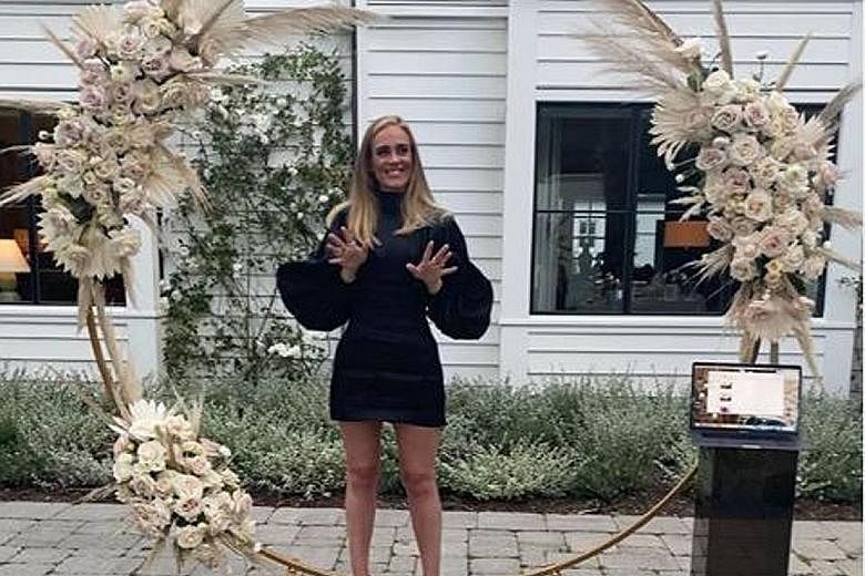 ADELE'S LOOKING AMAZING: British pop star Adele took to Instagram to celebrate her 32nd birthday and show off her svelte new physique on Wednesday. 	The chart-topping singer of worldwide hits like Hello and Someone Like You shared a photo of herself 