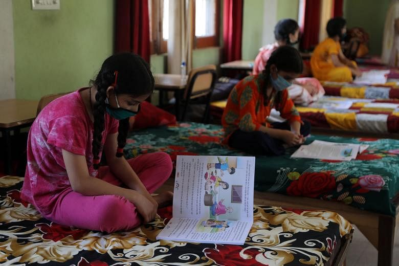 Children studying at the Balgran orphanage in Jammu, India, amid a nationwide lockdown to stem the spread of Covid-19. Experts say disruptions to education are real in the country, where the education system still has a lot of room for improvement.