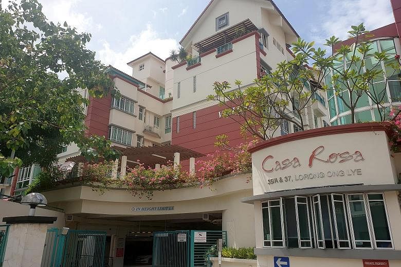 Casa Rosa (above), where Mr Ryan Cheang lives with his family in a three-bedroom apartment. 