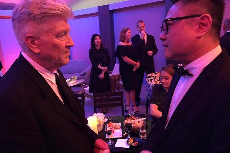 Singapore film-maker Eric Khoo (right) was in Cannes in 2017 as a member of the jury when he met American film-maker David Lynch (left) and had a great conversation with him. 