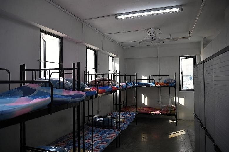A room designated for recovered foreign workers at the Westlite Papan dormitory. For a start, those staying in dedicated blocks for such workers must leave only for work and return to the dorms immediately after.