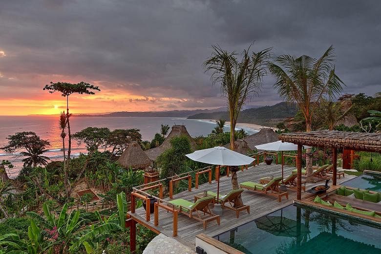 Villas at Nihi Sumba Island resort on Sumba island in eastern Indonesia.