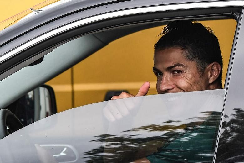 Cristiano Ronaldo leaving after individual training with Juventus on Tuesday. Serie A team training resumed the next day.
