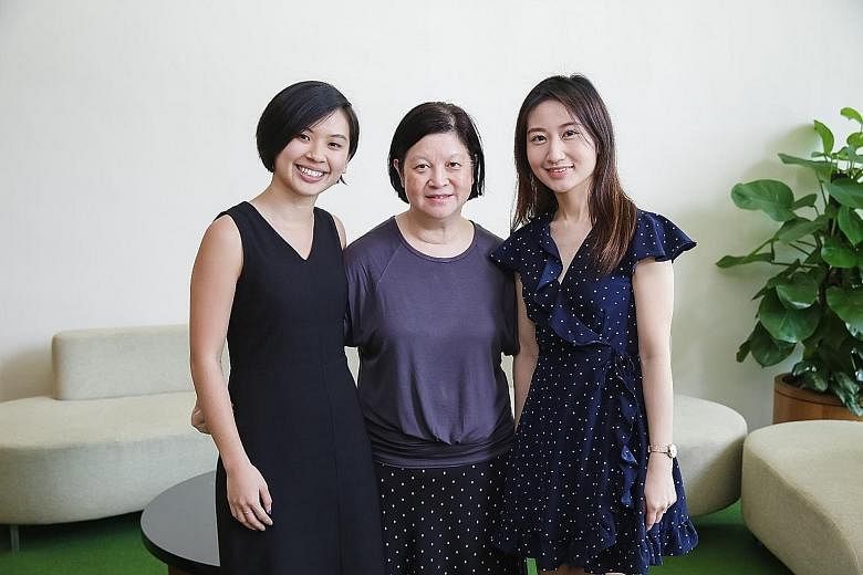 (From left) Principal tax officer Seah Huaikuan, service quality team member Margaret Soh and data management officer Low Wan Qing were among about 20 tax professionals last year to get the IRAShines award, which recognises tax professionals for outs